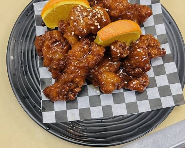 Orange chicken bento.